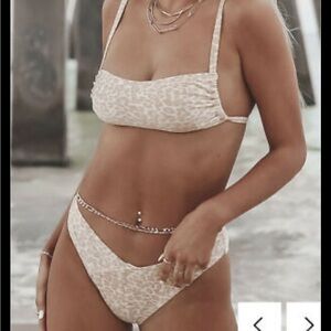 Kendall & Kylie Leopard Print Bikini - Cream